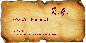 Rózsás Gyöngyi névjegykártya